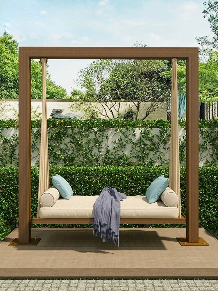 

Outdoor Swing Balcony Hanging Chair Courtyard Outdoor Swing Home Single And Double Rocking Chair Rattan Hanging Basket