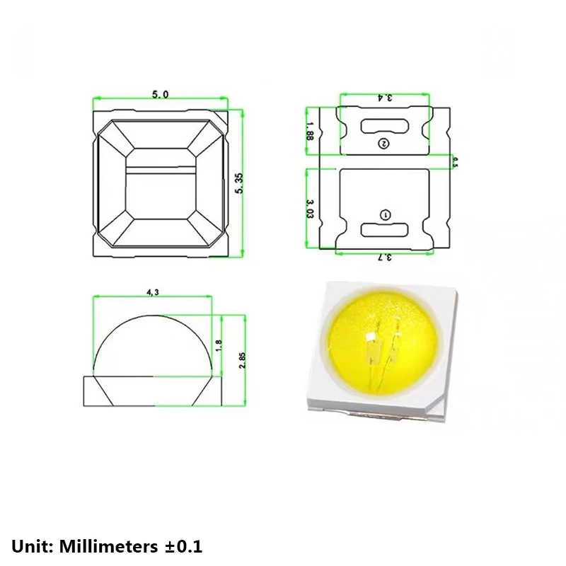 3 فولت 6 فولت مصلحة الارصاد الجوية عالية الطاقة 1 واط 5050 5054 الأشعة فوق البنفسجية 36nm 39nm Led ديود مصباح رقاقة مزدوجة 365 + 39nm الأشعة فوق البنفسجية آلة أظافر الأشعة فوق البنفسجية إصلاح العلاج بالضوء Led C