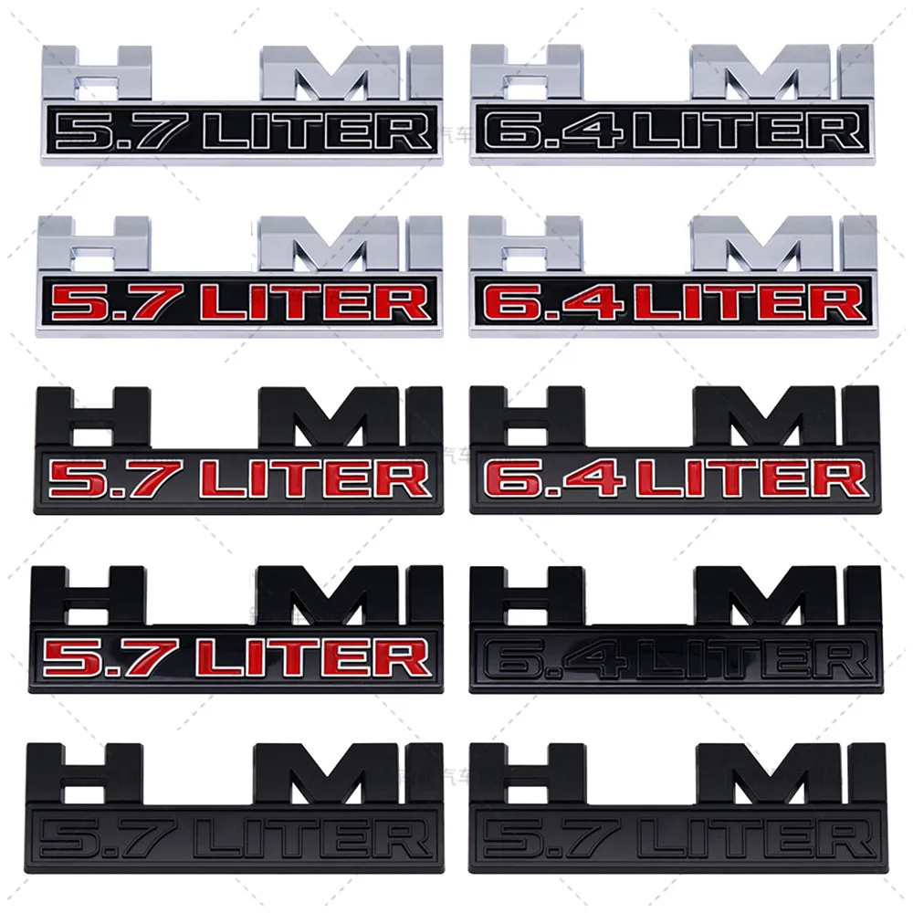 ABS Hemi 5.7 Liter Car Fender Stickers Engine Badge Rear Trunk Emblem For Caliber Journey Caravan Ram Viper Avenger Challenger