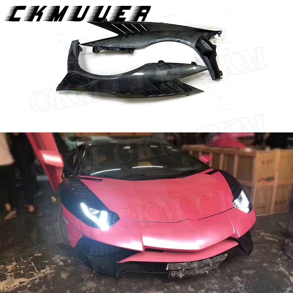 

CKMUUER Carbon fiber Front Side Fender Air Vent Trim Frame Covers case For Lamborghini LP700 LP720 LP750