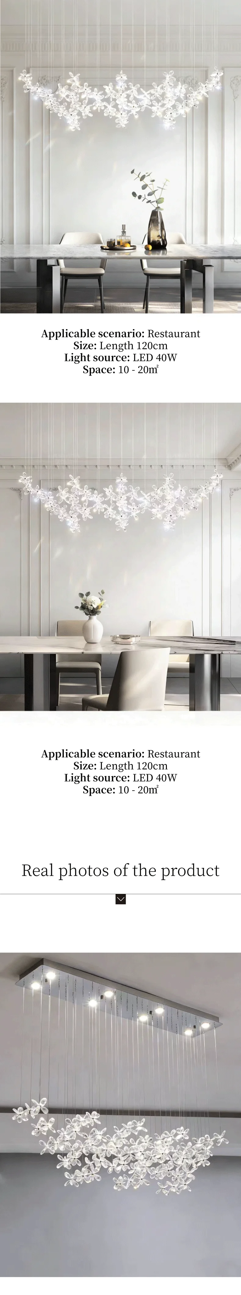 French Dining Room Crystal LED Pendant Lights