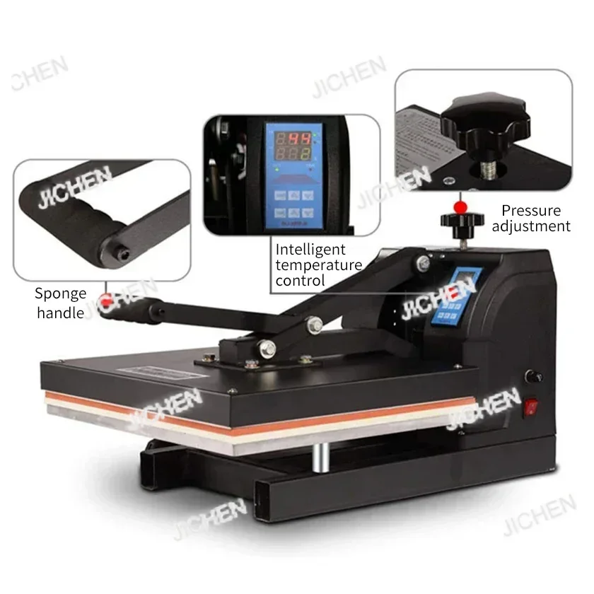 JC NewEmbossing آلة الحرارة الصحافة شقة آلة الصحافة الحرارة الصحافة 38*38 40*50 40*60 قميص الطباعة Machi