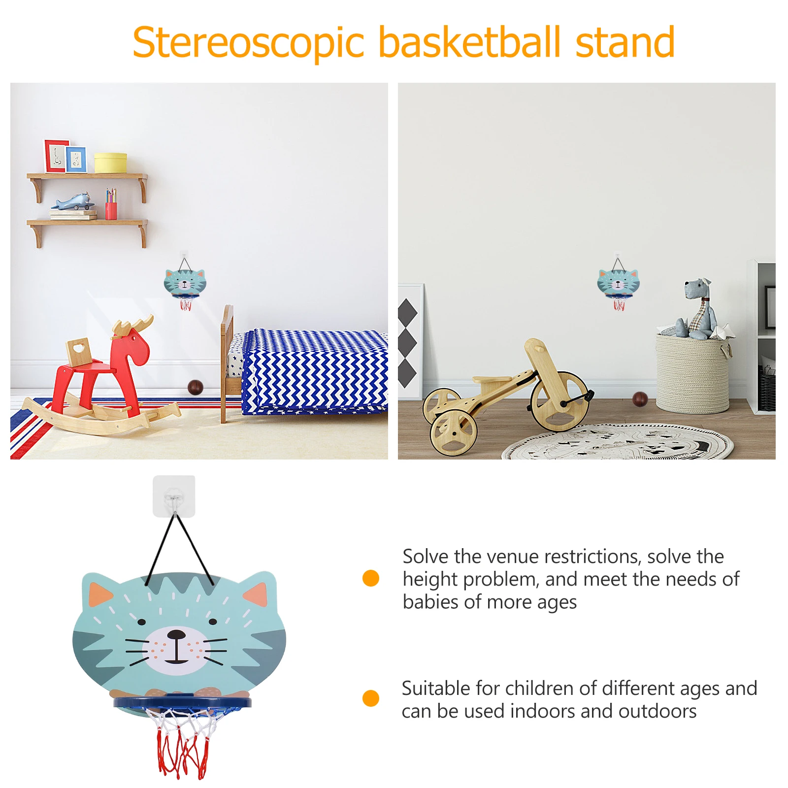 

Basketball St Toy Hoop Set PP Plastic Gift Indoor Practice Shooting Game Basketball Toy Adjustable Hoop