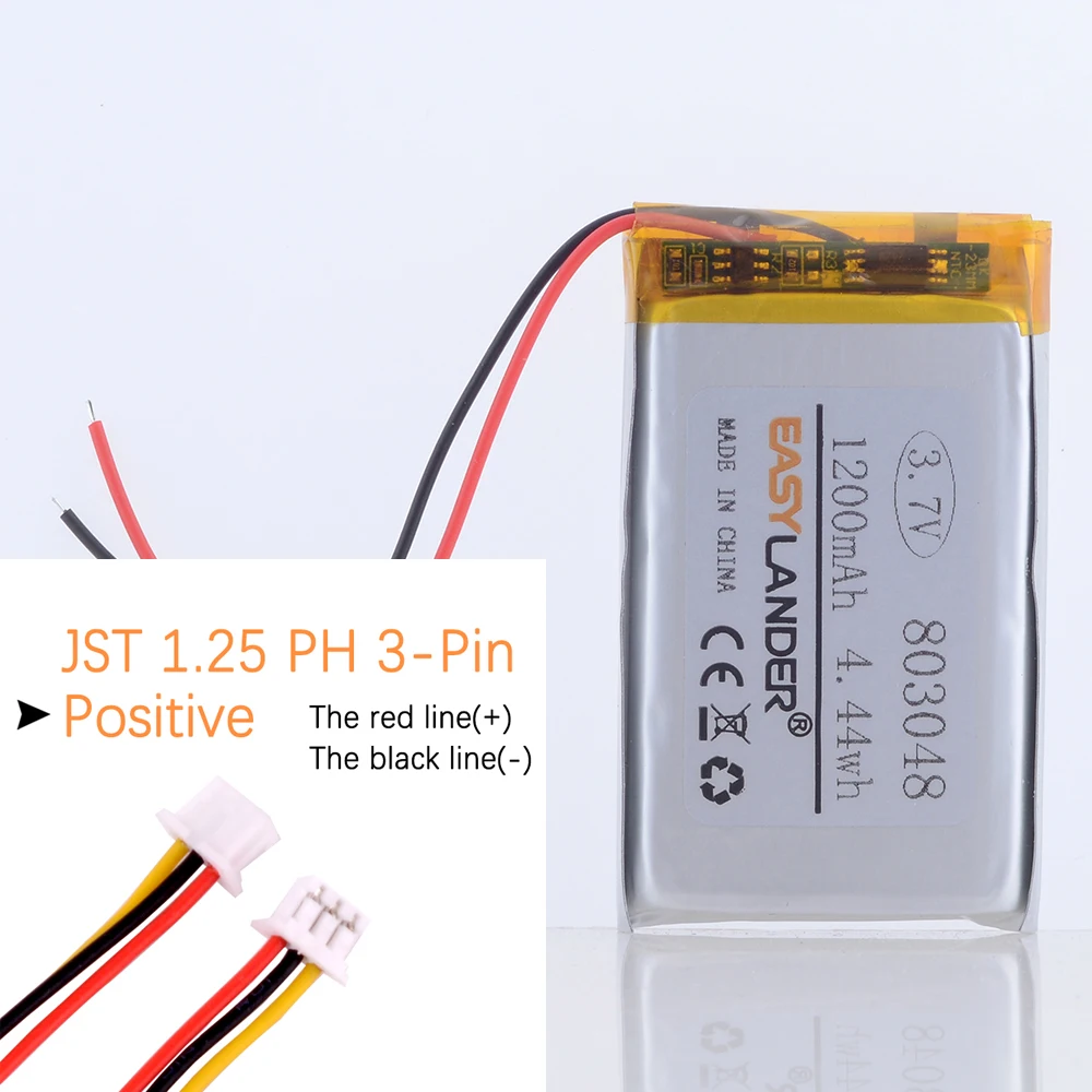 Batteria ricaricabile Lipo ai polimeri di litio da 3,7 V 1200 mAh 803048   Per ottica infantile DXR-8 Video Baby Monitor Sp 803048   DXR8