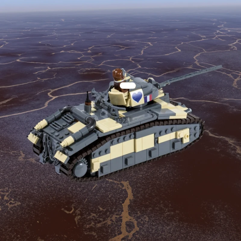 Caliente militar WW2 ejército francés ombles b1S tanque autodefensa guerra vehículos técnicos armas bloques de construcción modelo ladrillos juguetes regalo