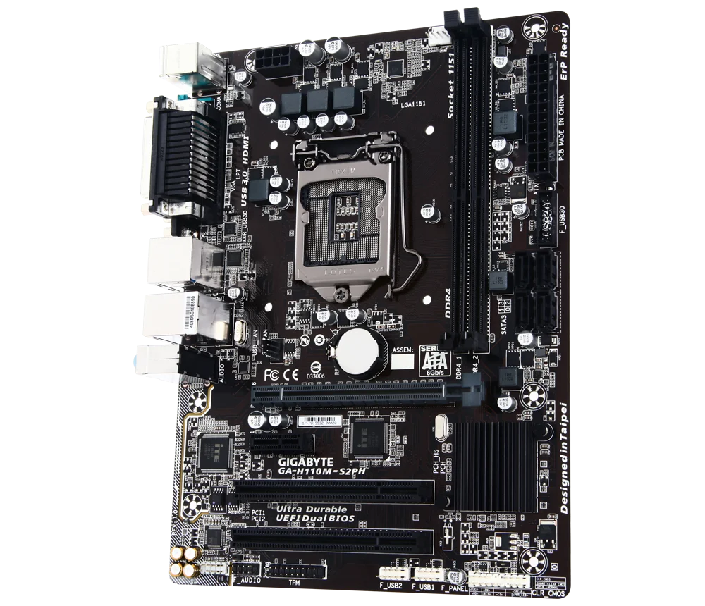 New GIGABYTE GA-H110M-S2PH  Motherboard H110 LGA 1151 i3 i5 i7 DDR4 32G