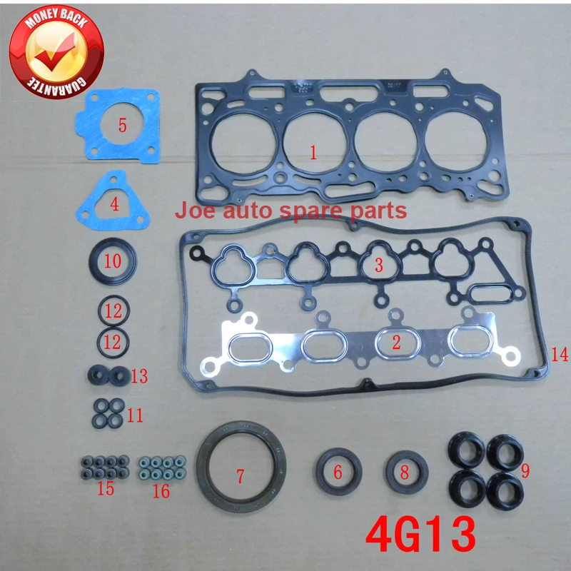 4G13 16V Engine complete Full gasket set kit for Mitsubishi Space Star 1.3L 16V 1299cc 1998-2004 MD976862 50218000 FF5470