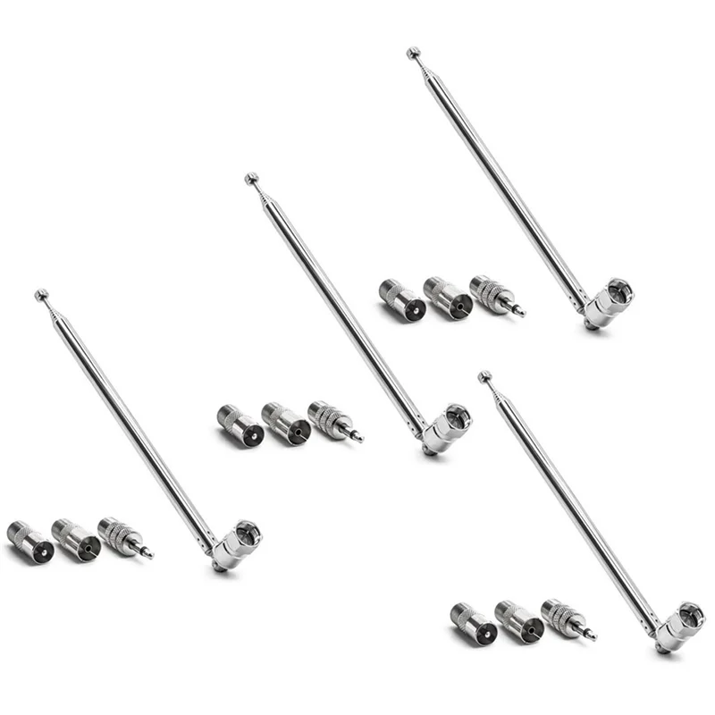 

B27B 4X стержневая антенна 3,5 мм адаптер FM-радио антенна замена телескопический винт F тип штекерный разъем AV стереоприемник