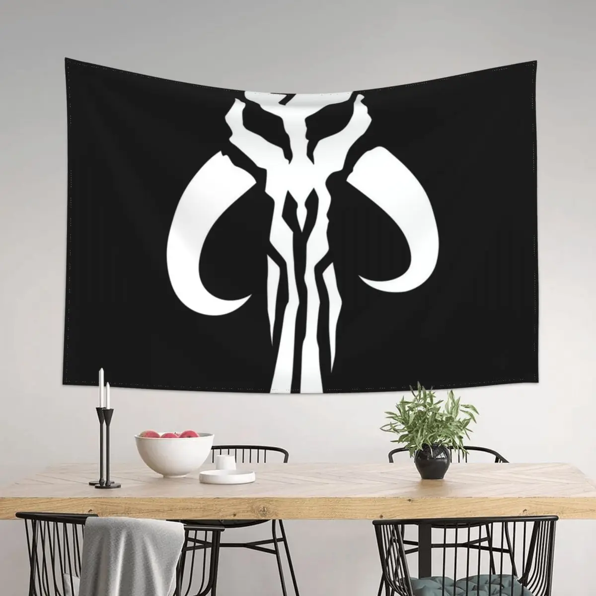 

Mythosaur Skull: White Tapestry Home Supplies Funny Room Decoration Aesthetic Bedroom Decorations Tapestry