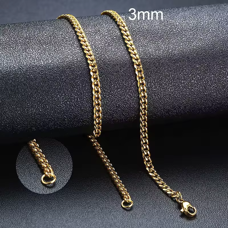 Vnox Cuban Chain Necklace for Men Women,Basic Punk Stainless Steel Curb Link Chain Chokers,Vintage Gold Color Solid Metal Collar - Image 14