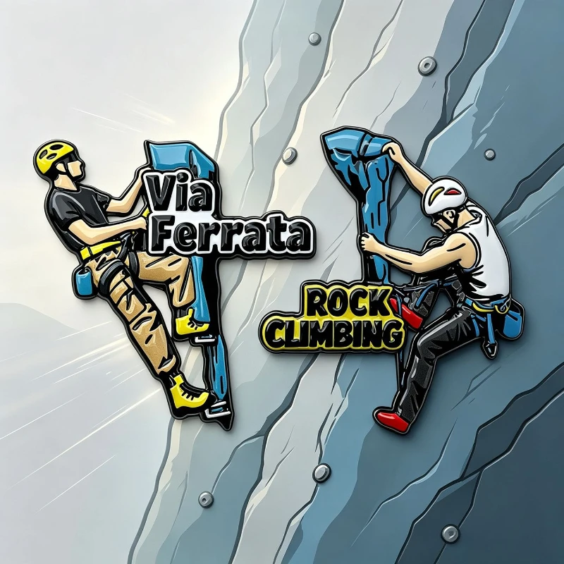 New Climbing Design Brooches Via Ferrata Sports Badges Metal Decorative Backpack Pins DIY Clothing Bags Hat Scarf T-shirt Jeans