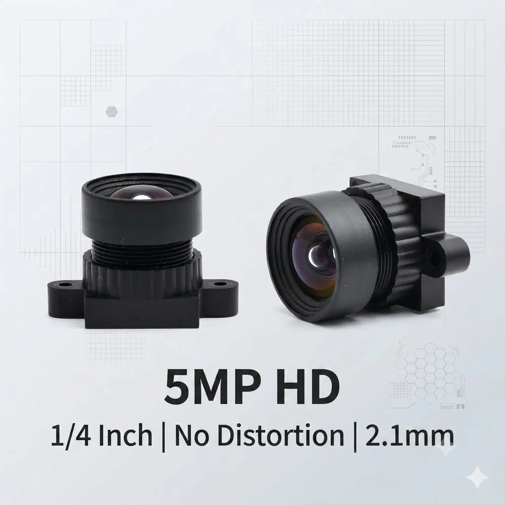 5MP No Distortion M12 Lens 2.1mm 1/4