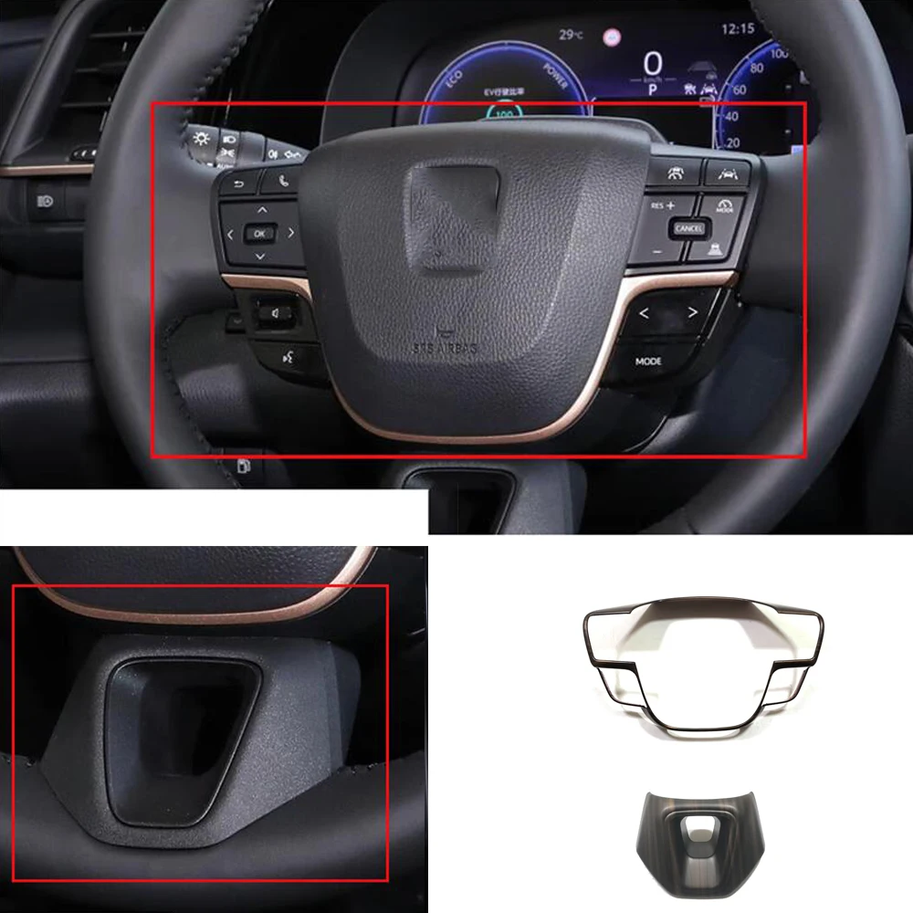 

wood For Toyota Crown Crossover Sport Cross 2023 2024 Car Steering Wheel Cover Trim Inner Sticker Car Styling Accessories