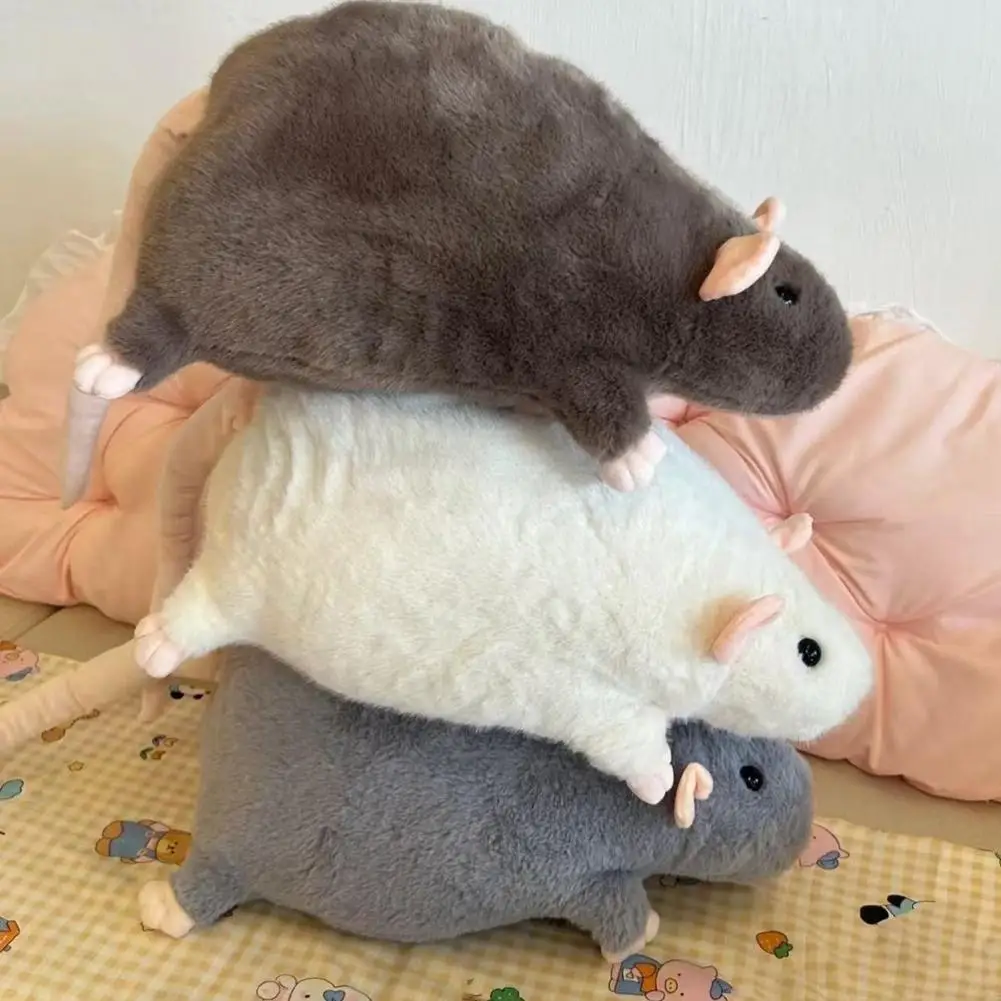 3D Simulated Rat Plushie Cute Simulation Jumbo Rat Plush Pillow Soft Stuffed Animal Lifelike Rat Model Doll Decoration 40/90cm view 6