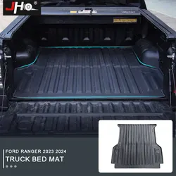 JHO TPE Trunk Mats Waterproof Truck Bed Boot Liner Custom For Ford Ranger 2023 2024 Without Cargo Liner Protector Accessories