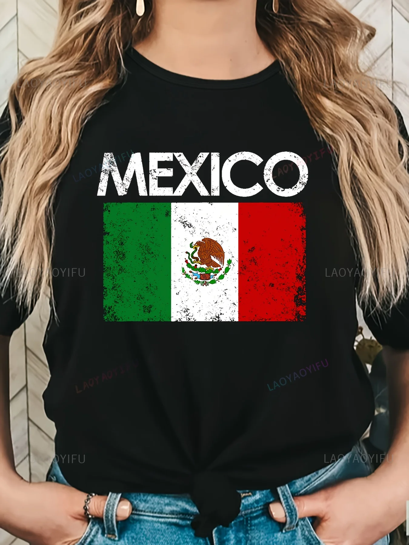 Mexican Independence Day Women Casual Round Neck Mexico Flag Graphic T Shirts Summer Fashion Loose High Quality Cotton Tee