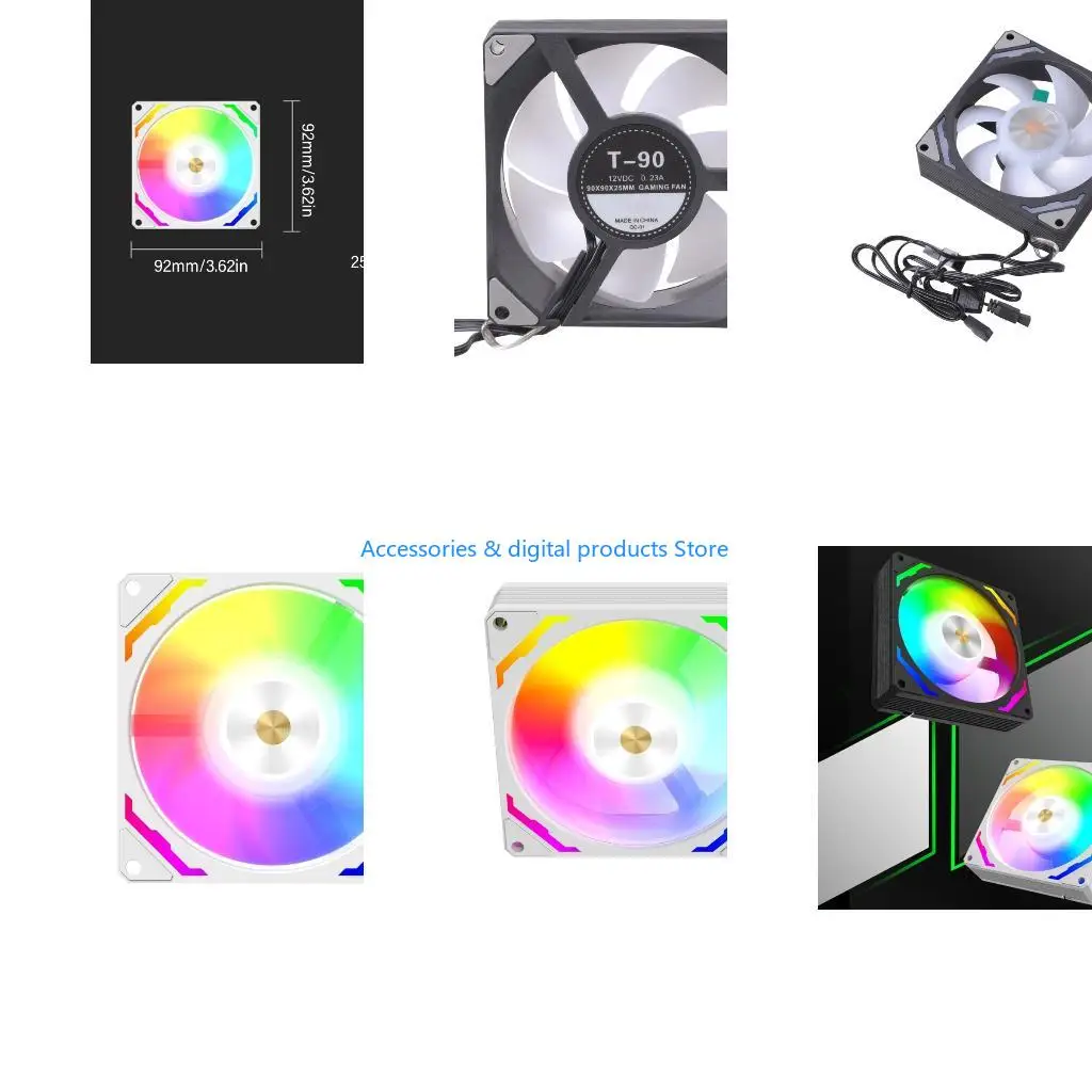 77JD 90mm PWM Fan With ARGB Lighting 9025 CPU Fan Highly Performances For Desktop Cooling