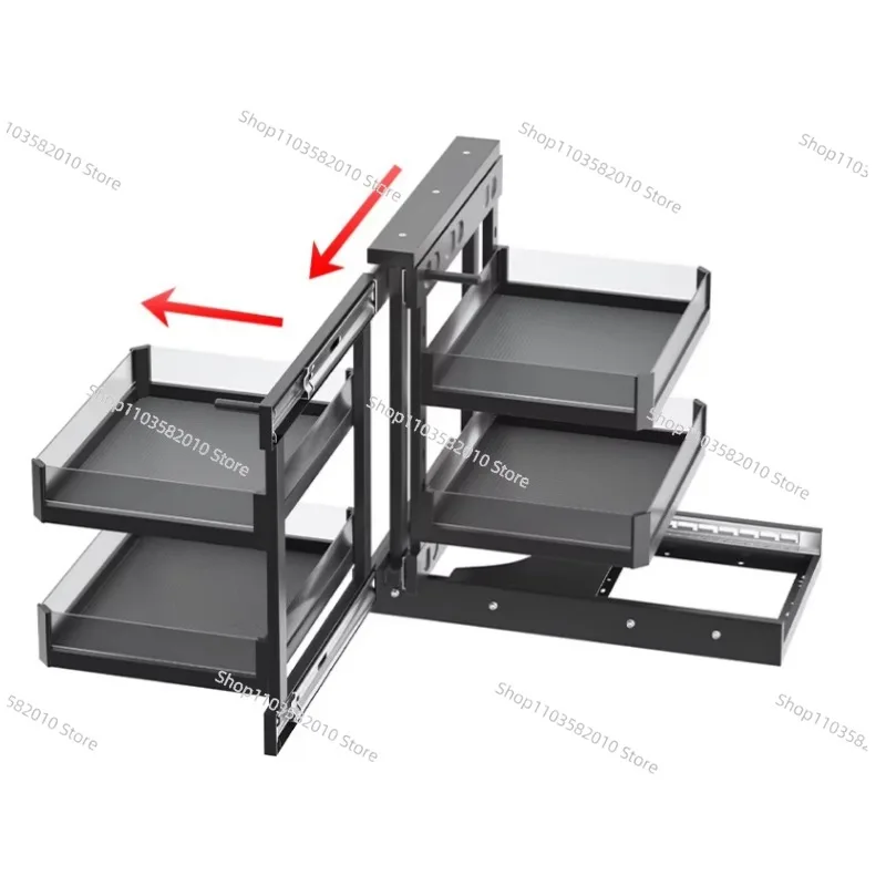 

Stainless Steel Kitchen Magic Corner Pull Out Shelf, Universal Blind Corner Cabinet Organizer Basket