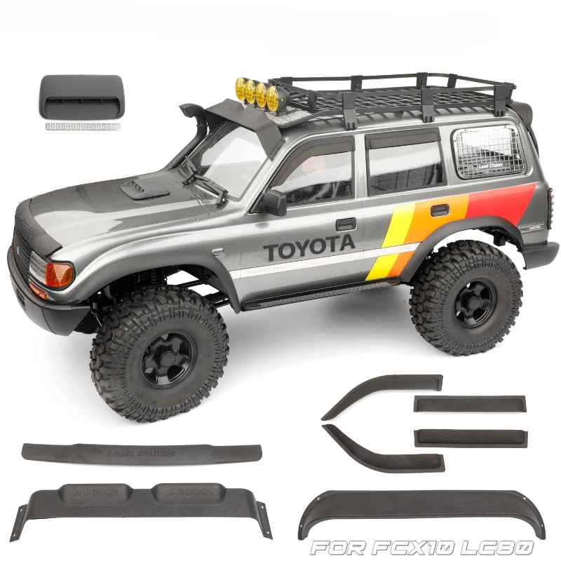 RC Car Hood Air Inlet Sun Shield Rain Shield Front Sand Shield for 1/10 RC Crawler FMS FCX10 LC80 Upgradeds Accessories