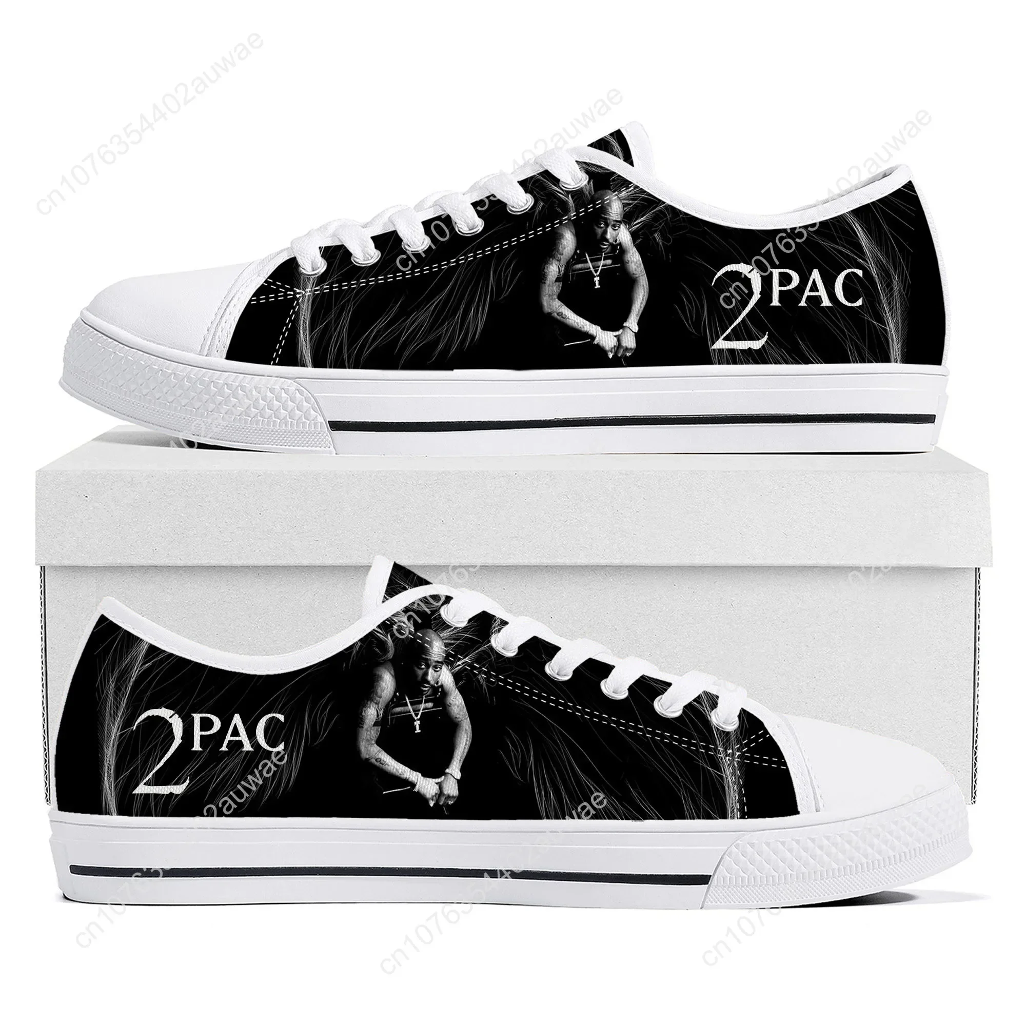 Herren Turnschuhe Tupac 2pac Hip Hop Unisex Low Top Schuhe hochwertige gemütliche Canvas Sneaker Frauen schnüren Mode lässige flache Schuhe