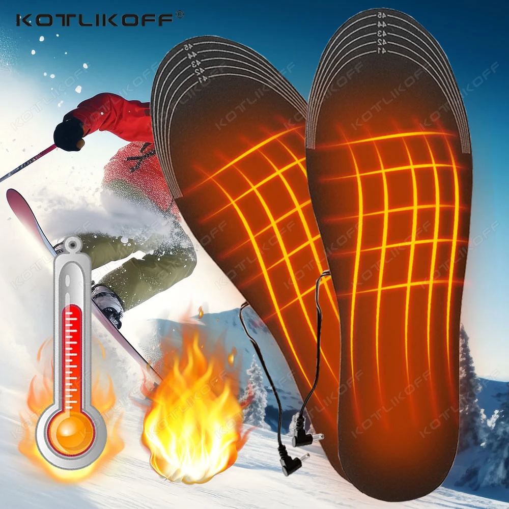 USB Heated Shoe Insoles Rechargeable Free to Cut Washable Winter Outdoor Skiing Foot Warmers Warm Insoles For Shoes