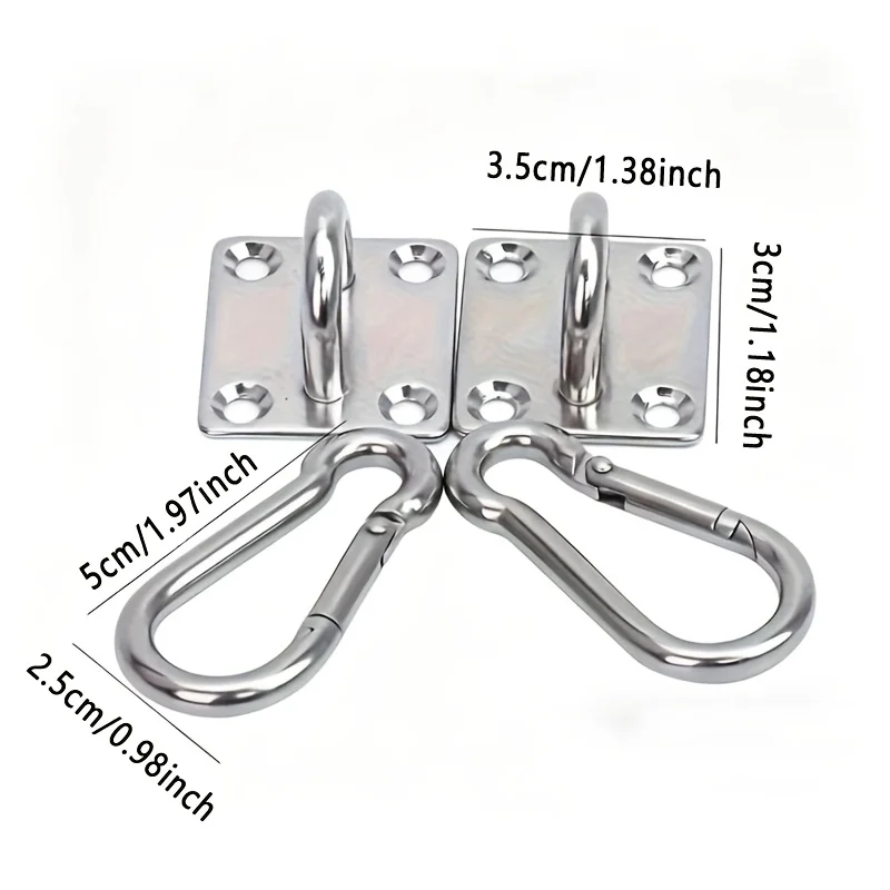 Heavy-Duty 304 Stainless Steel Auxiliary Hooks, D-Shaped Eyelets, 362.87 KG Load Capacity, Hardware Nail Hook Rings