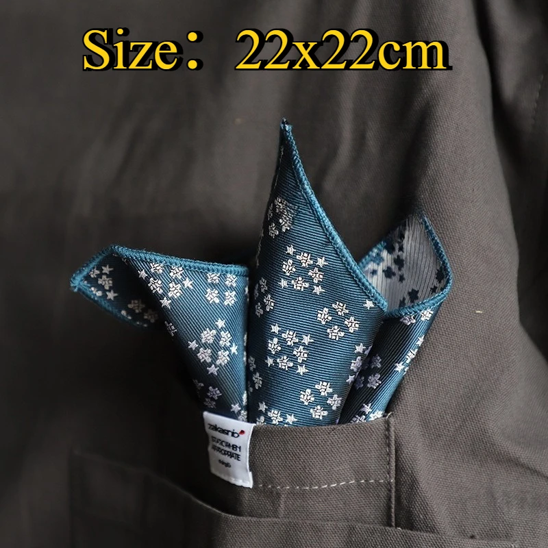 Korean Style Men's Suit Chest Pocket Square, Versatile Romantic Floral Hanky For Groom & Groomsmen, Banquet Handkerchief Present