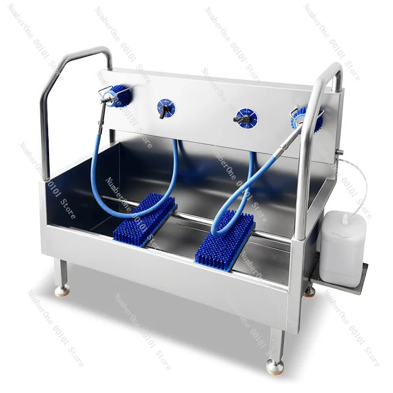 Stainless steel boot scrubber - food factory, cleanroom, shoe polisher, rain boot cleaning & disinfection equipment - handheld b