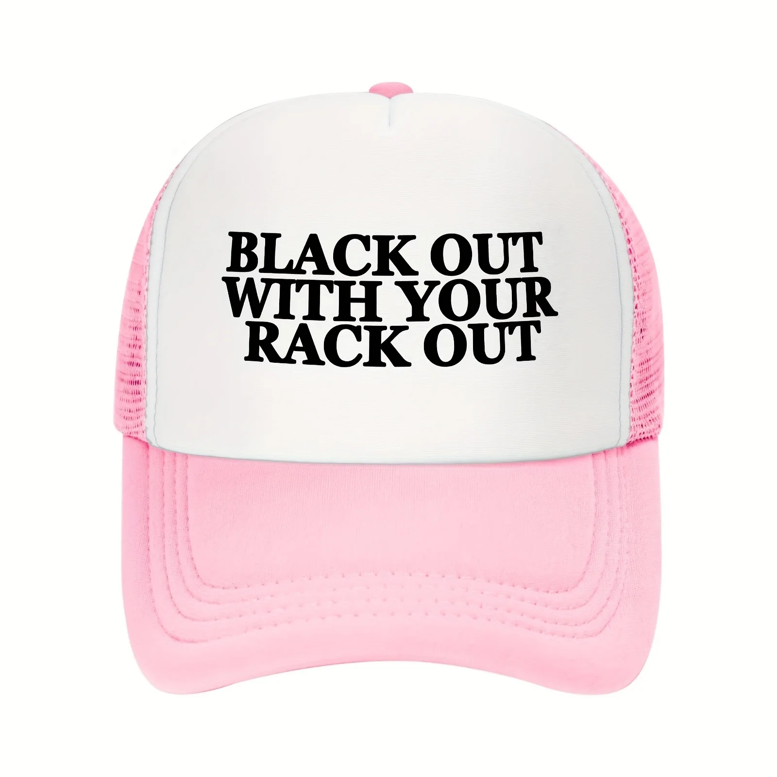 [Регулируемая бейсболка] Регулируемая дышащая бейсболка |   Классическая шляпа дальнобойщика с дизайном "Black Out with Your Rack Out" |