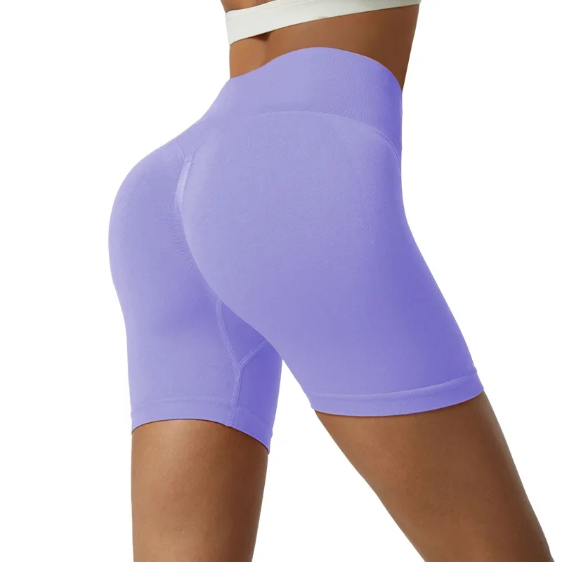 

Seamless Yoga Pants Women's High Waist Peach Buttocks Summer Running Fitness Sports Yoga Shorts Women's Hip Lifting Three Points