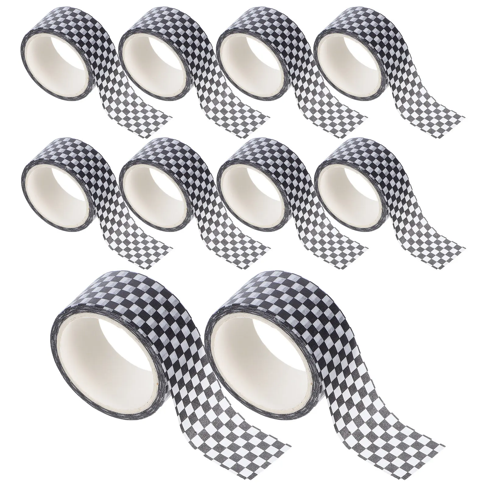 

12 рулонов японской клейкой ленты васи с черно-белым сетчатым узором, водонепроницаемая, для записей, для скрапбукинга, дневников, канцелярских товаров и поделок