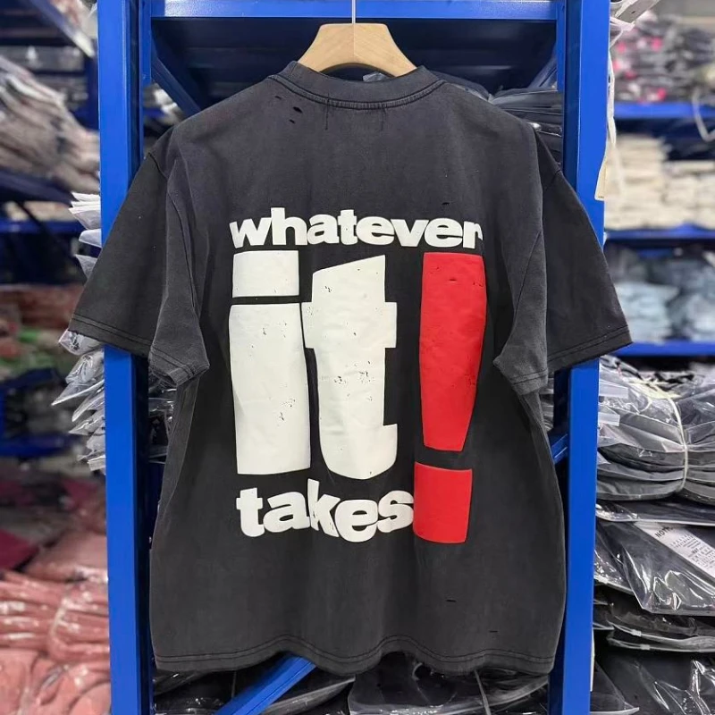 Vintage Washed Satoshi TeeBack Print Destroyed Holes Oversized Unisex Streetwear Cotton T-shirt
