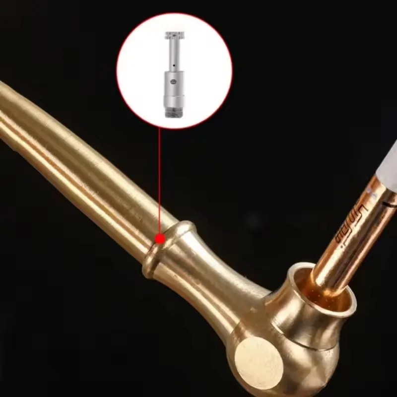 2026 New Bronze Three-Purpose Pipe, Thick, Thin, Filter-Type Tobacco Pipe, Portable, Detachable Metal Stem, Old-Fashioned Pipes view 4