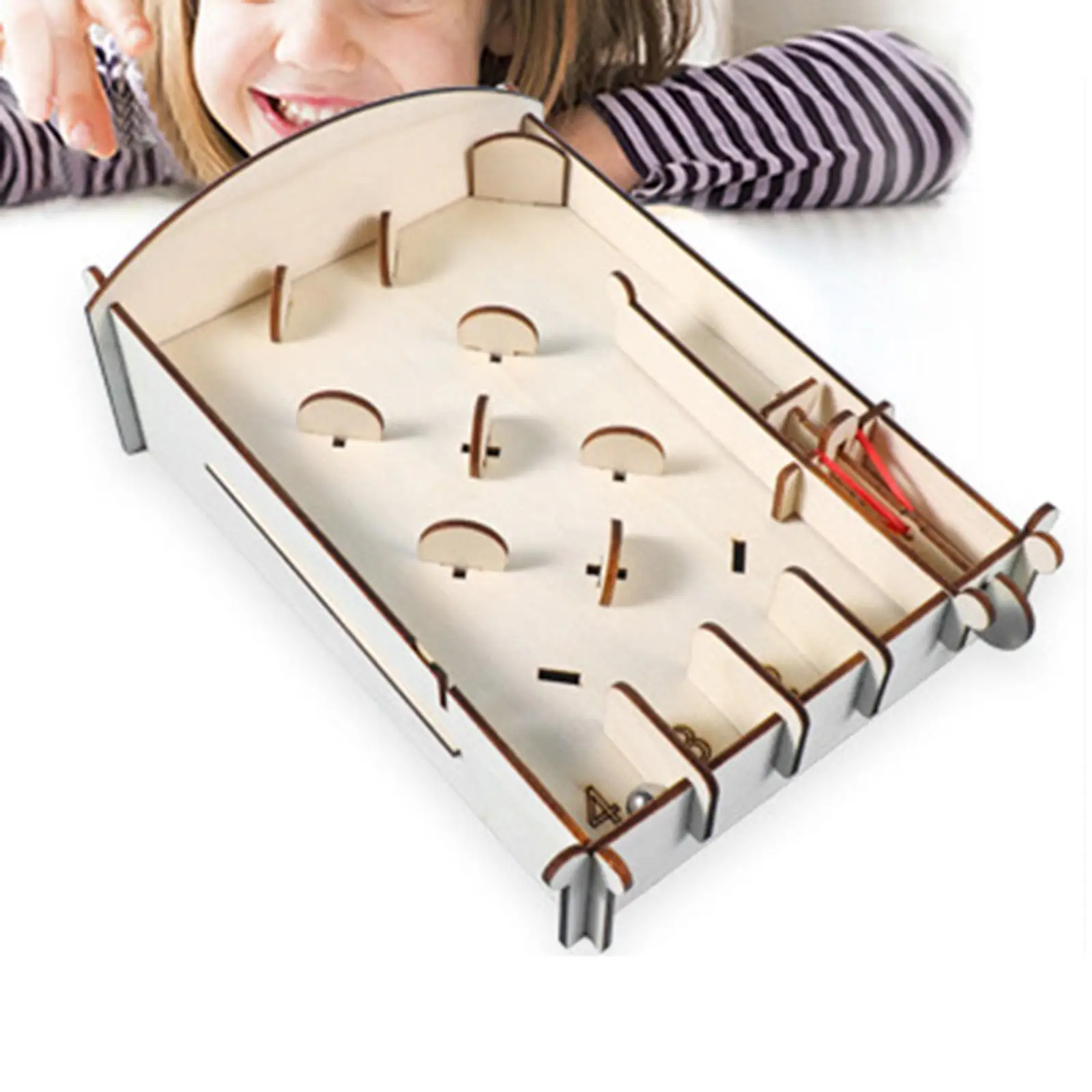 Miniatuur flipperkast Modelbouwpakket DIY-tafelspel Cadeau Leeftijden 7 en hoger Educatief speelgoed Feest Kerstmis 3D Houten puzzel