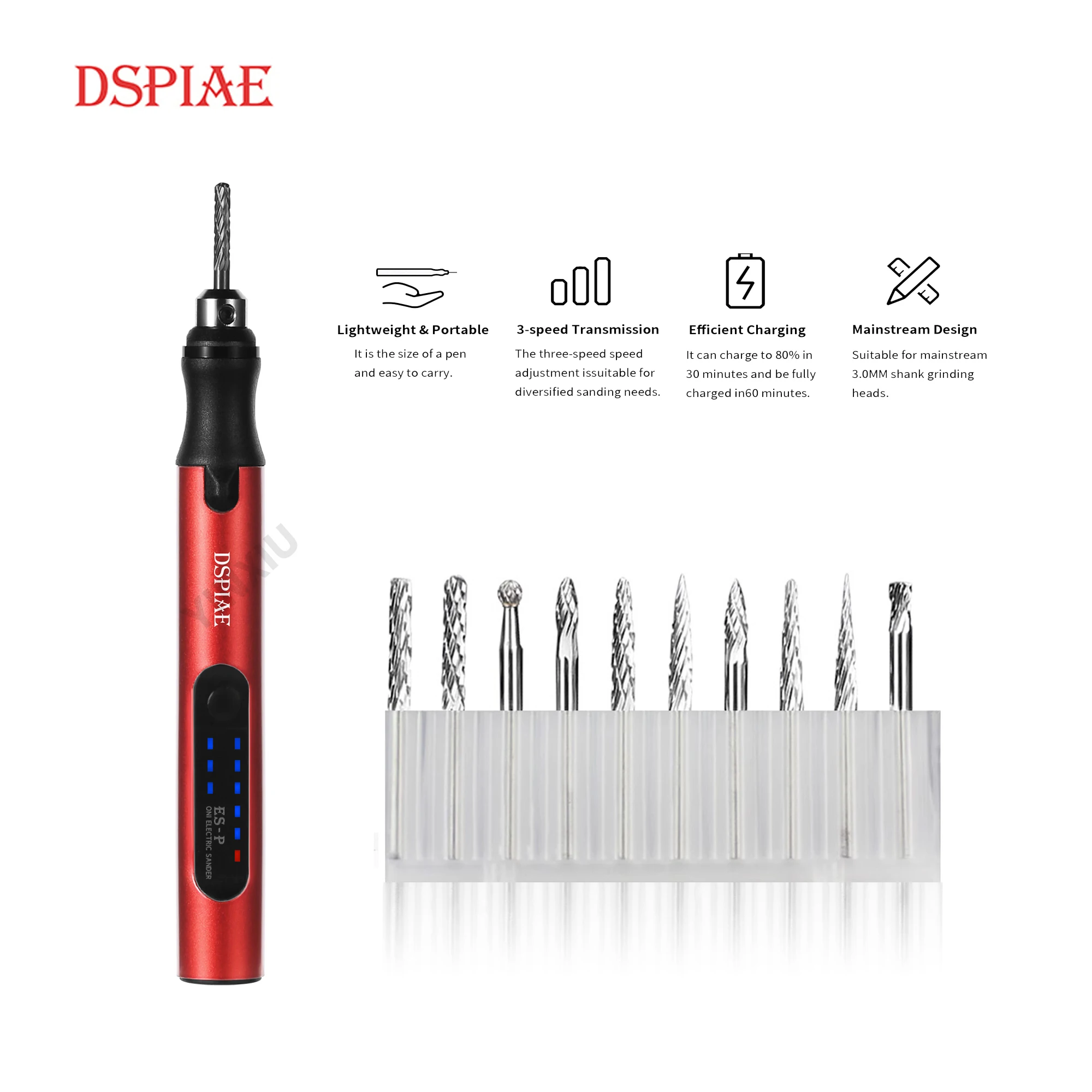 DSPIAE ES-P Portable Electric Sharpening Pen Military Model Making Tool Assembly Retrofit Gundam Hobby DIY