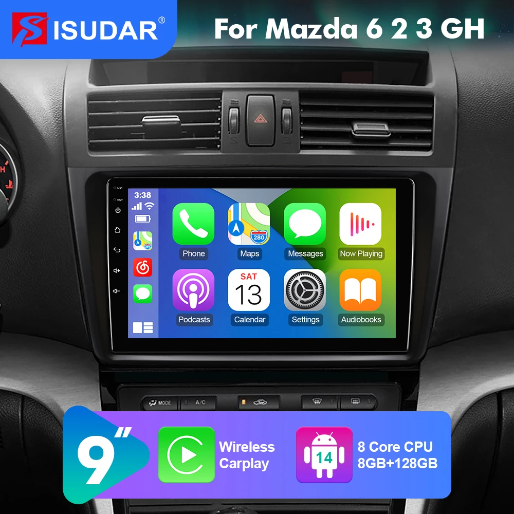 2026 NEW! ISUDAR Android Car Radio For Mazda 6 GH 2007-2012 Carplay Auto Multimedia GPS Stereo Head Unit Support BOSE system