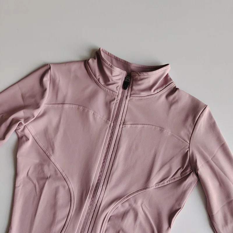 Sport-Langarmshirts, schmaler Yoga-Anzug, schnelltrocknende Jacke mit Reißverschluss, Cardigan mit Stehkragen, enganliegende Jacke, Lauf- und Fitnessjacke, Oberteil – Detail 5