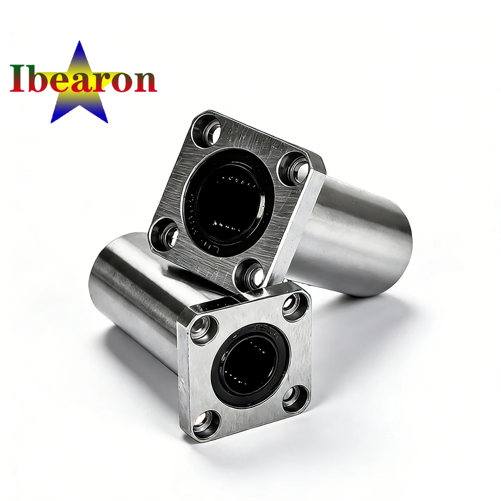 1PCS LMK6LUU LMK8LUU LMK10LUU Double-Wide Type Square Flanged Linear Motion Ball Bearing Seals On Both Side Resin Retainer