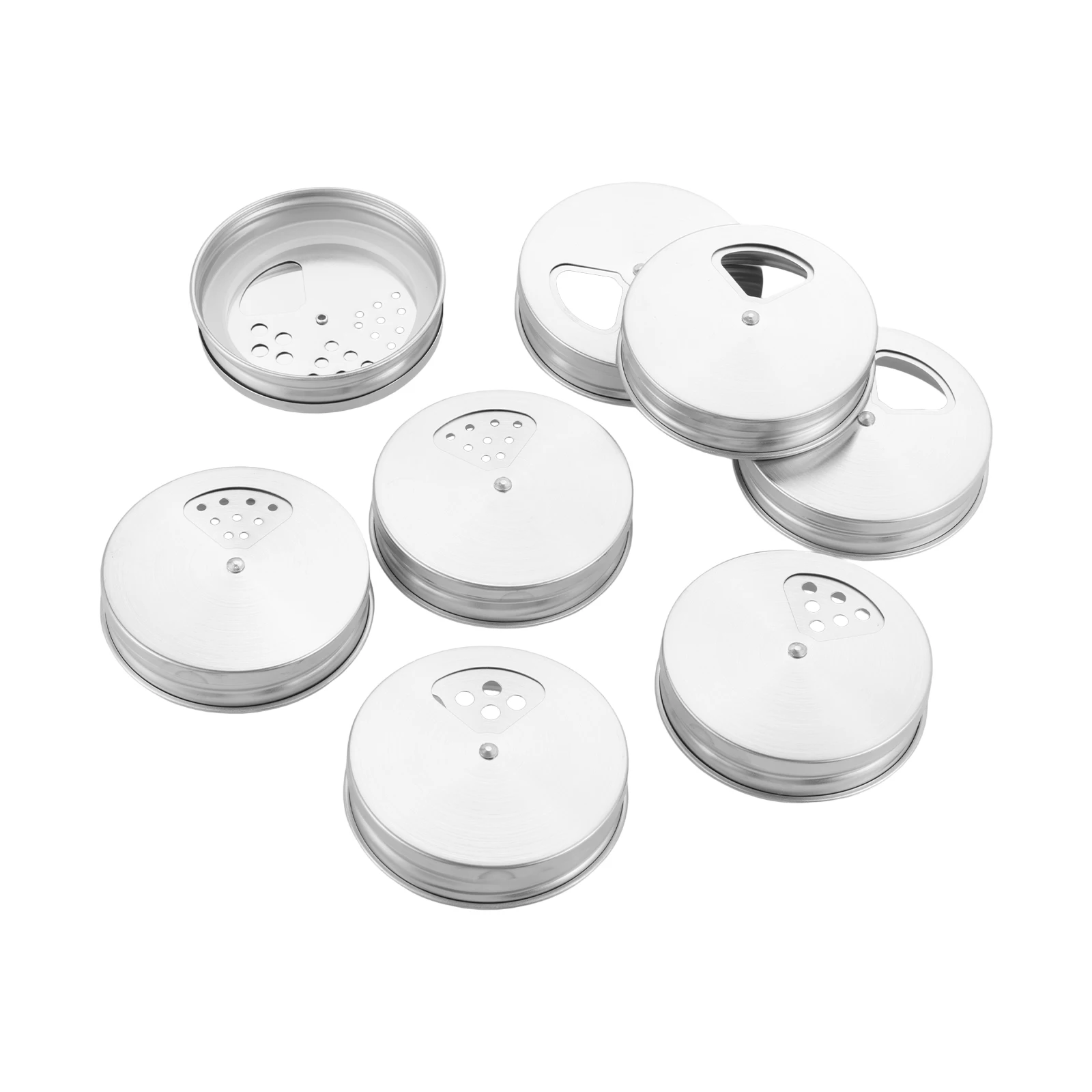 8Pcs Adjustable Mason Jar Spice Shaker Lids with Gasket for Regular Mouth Adjustable Tops Pour Spout Seasoning Shaker Dispenser