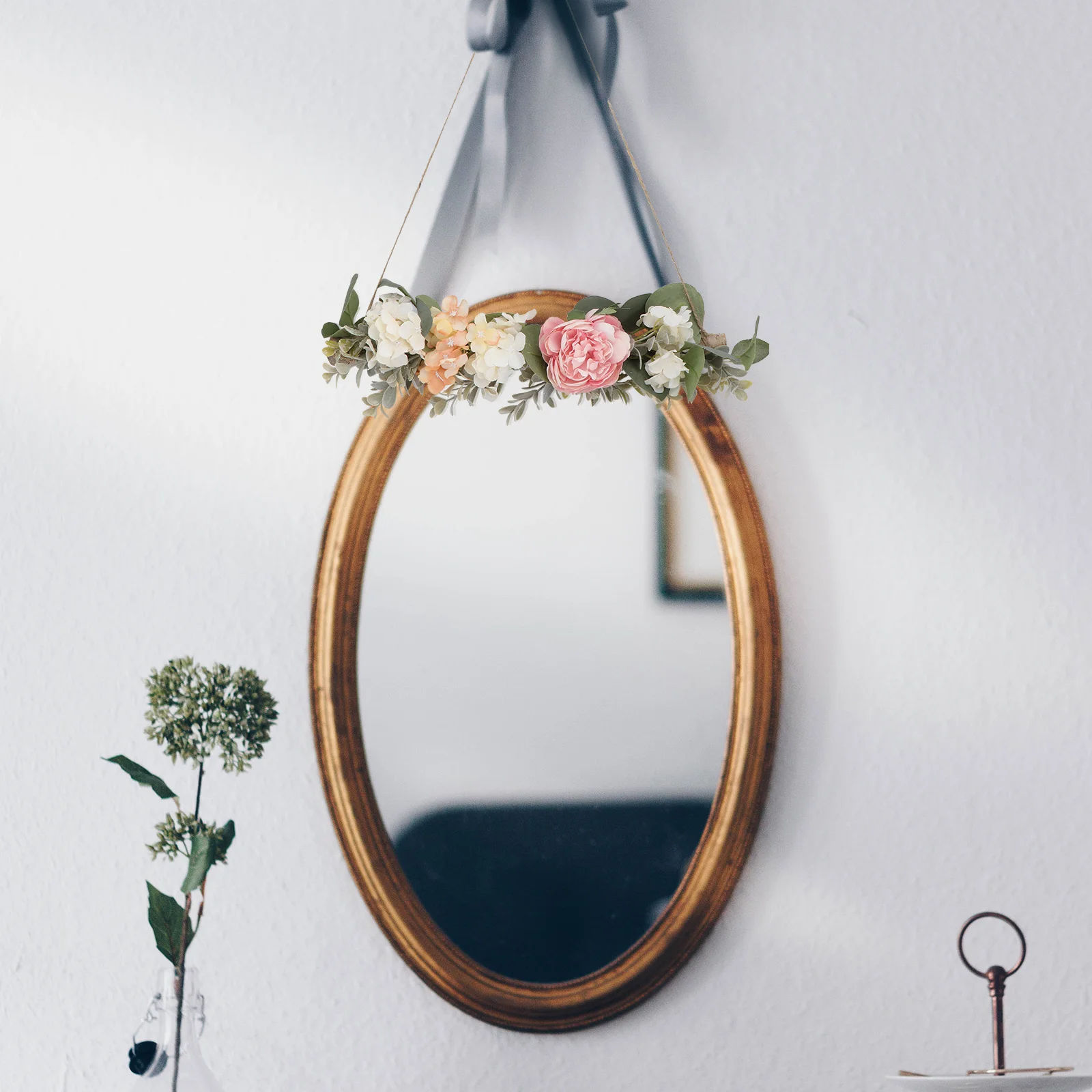 

1pc Artificial Decor Nordic Style Hanging Floral Ornament For Wall Door Scene Layout Dangling Simulation Flower Adornment Fake