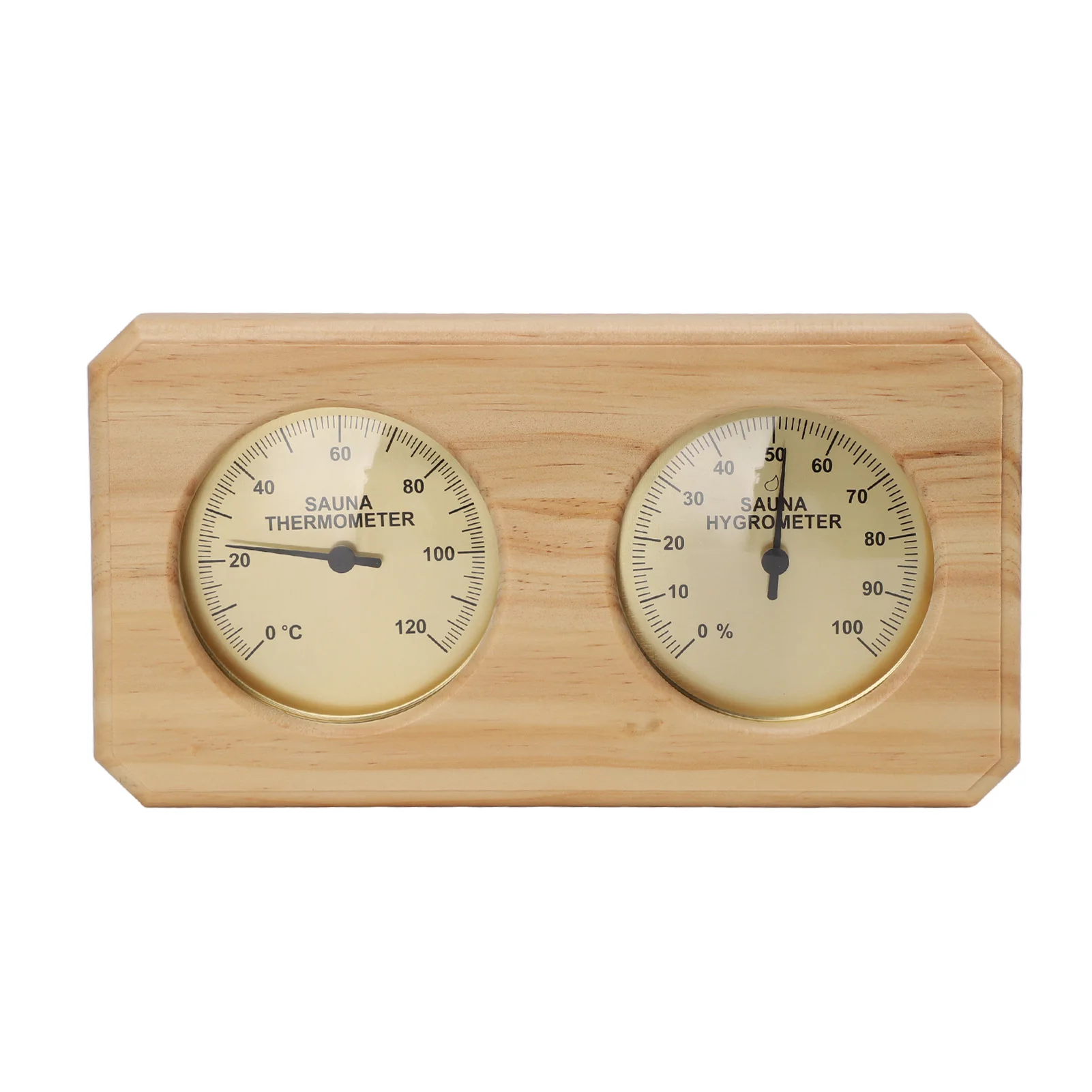 Dual Temperature and Humidity Meter Wall Mounted 2 in 1 Wooden Sauna Thermometer Hygrometer For Hotel Sauna Room