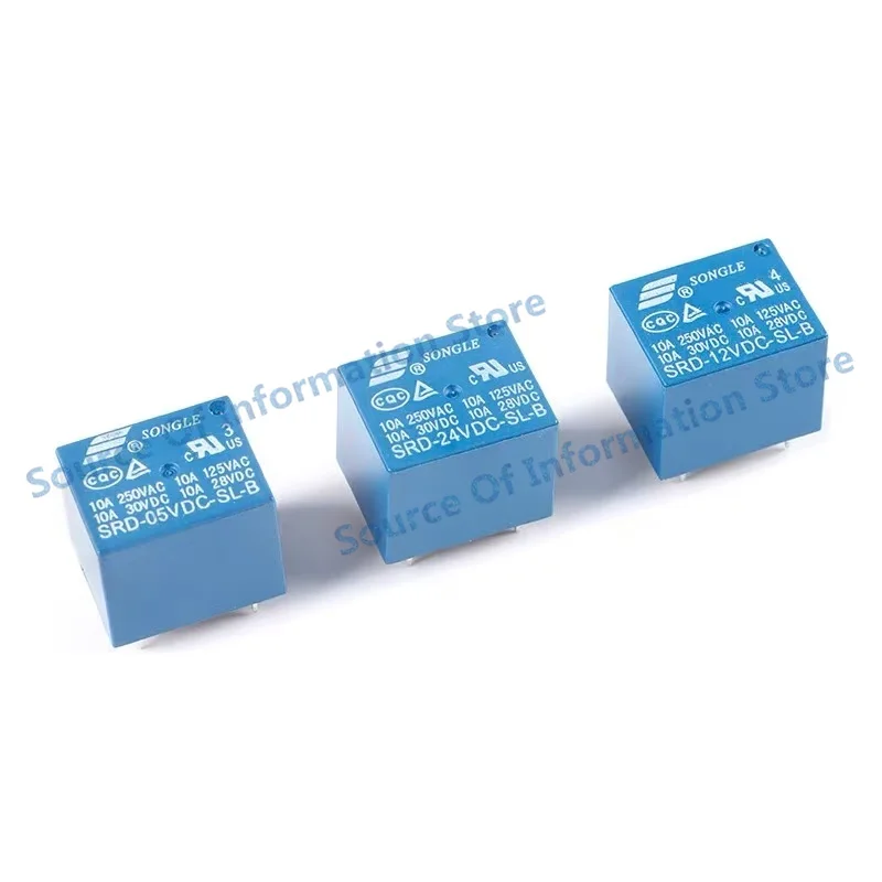 10Pcs SRD-05V/12V/24VDC-SL-B Relay 4Pin 10A Single-pole, normally closed 100% New