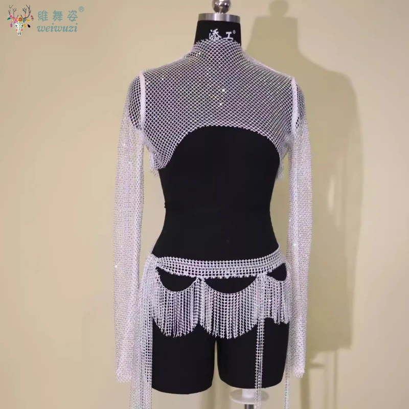 Costumi professionali per la danza orientale, costumi di lusso per anziani, danza piena di diamanti, nuova competizione di danza del ventre, maglia a maniche lunghe con trapano