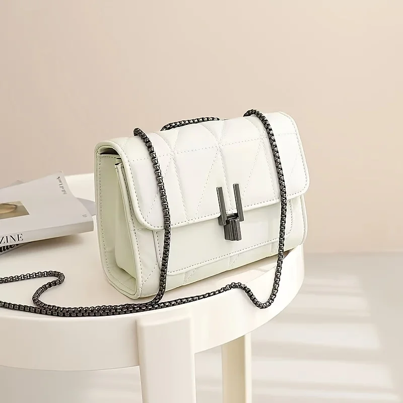 Diamond Grid Chain Single Shoulder Armpit Bags, Fashion Women's Leather Crossbody Bag, Suitable for Commuting Banquets