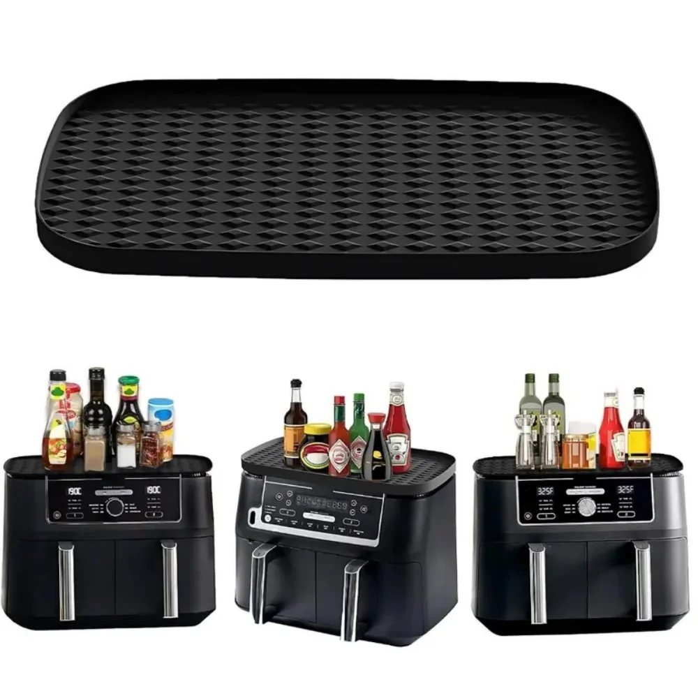 1PCS Air Fryer Silicone Mat Storage Shelf, For Ninja 9.5L/10QT AF400 AF451 DZ401 DZ550 DZ302, Multi-functional Dust-Proof Pad