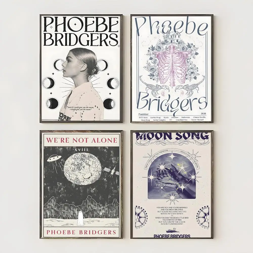 American Singer P-phoebe Bridgers Poster Waterproof Canvas Art Wrinkle Free Wall Hanging For Home Living Room Bedroom Decor