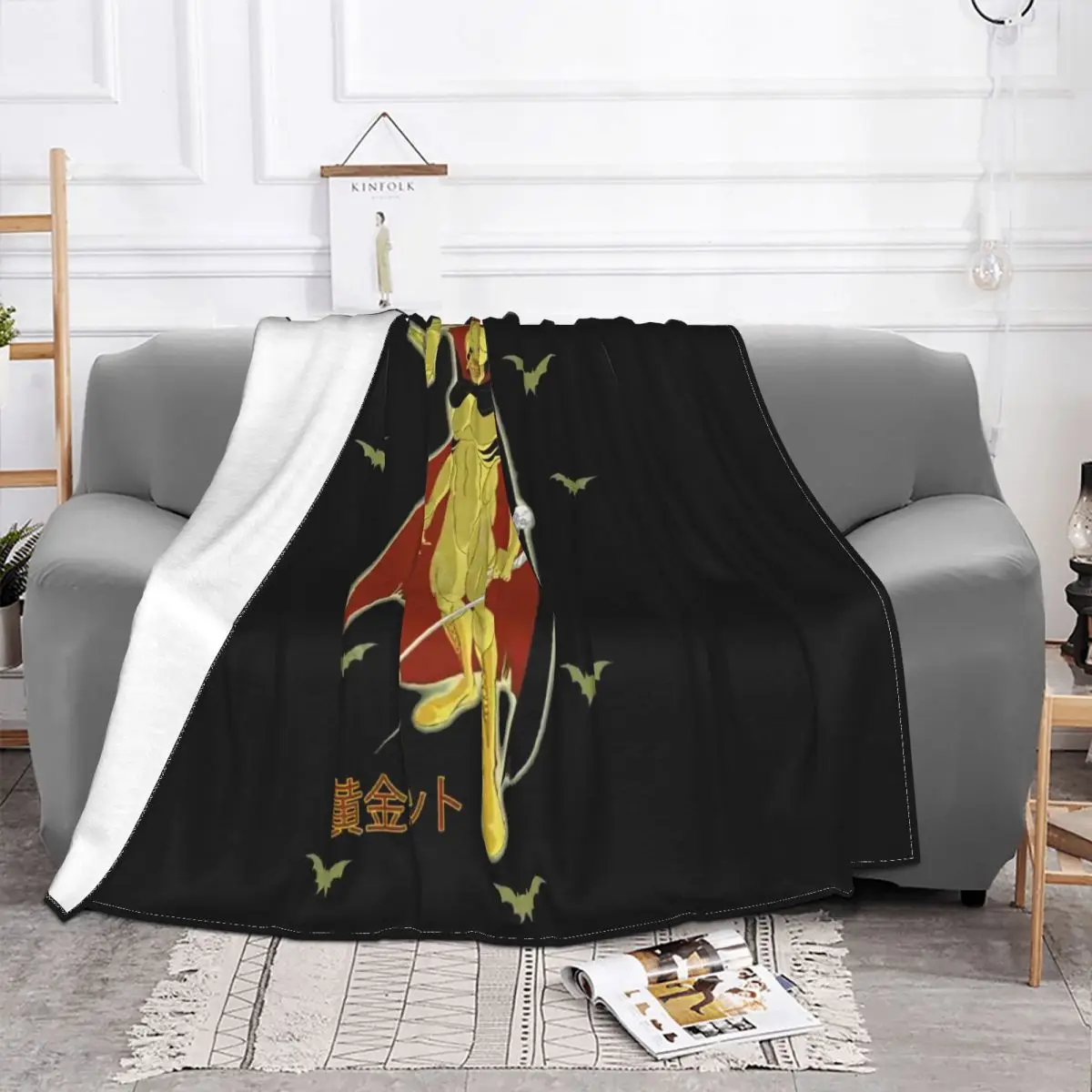 T Fantaman Gon Batto Pipistrello Dorato Cartoni Animati Anni 80 Adults Movie Natural New Brand Pure Throw Blanket