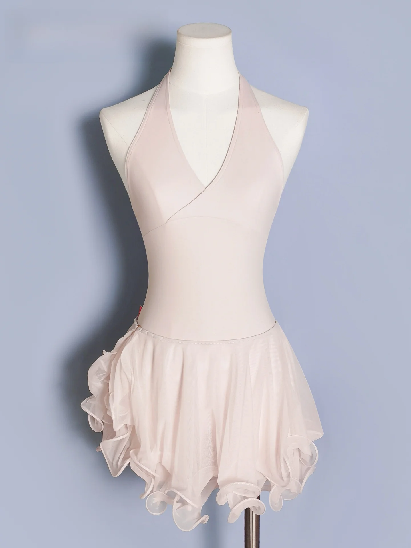 vonsn-completo-da-danza-classica-da-donna-set-gonna-corta-modellante-con-rete-e-design-a-collo-halter-per-pratica-di-balletto-moderno-e-classico