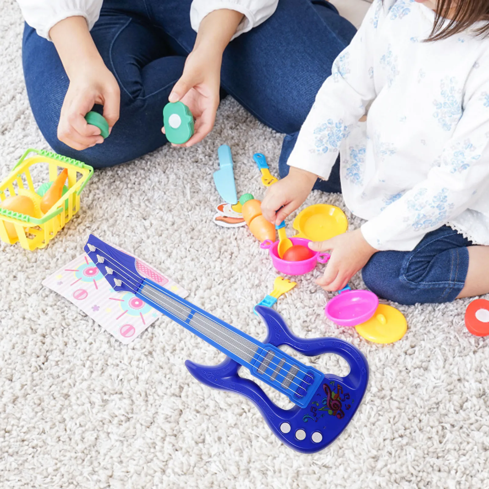 エレキギターおもちゃブルーミニ楽器 1Pc キッズウクレレミュージカル遊具ポータブル子供の教育クリスマスギフト