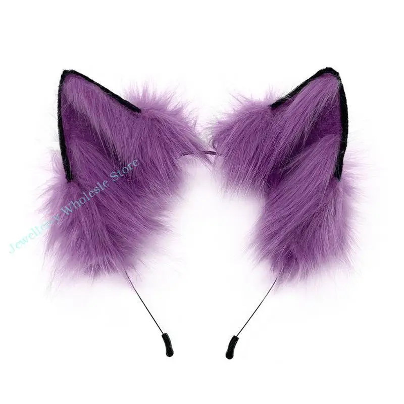 

R7UF Sweet Hair Accessories Students Washing Face Hairband for Cat Ears Hairhoop Colo